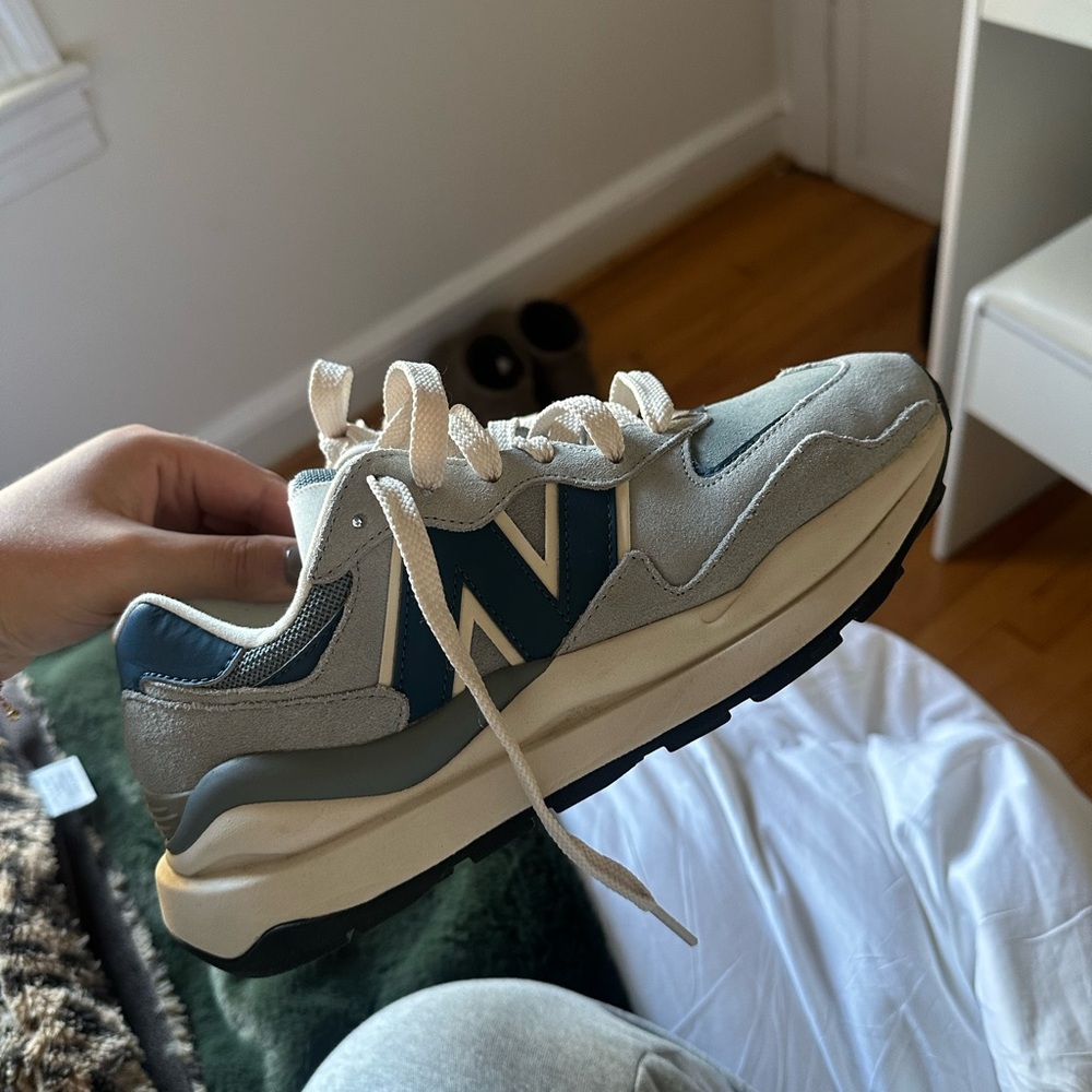 New Balance White and Gray Sneakers